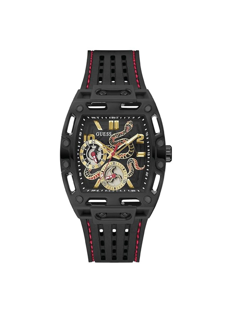 Guess Men's Phoenix Black Silicone Strap Watch GW0857G1 - Image 1